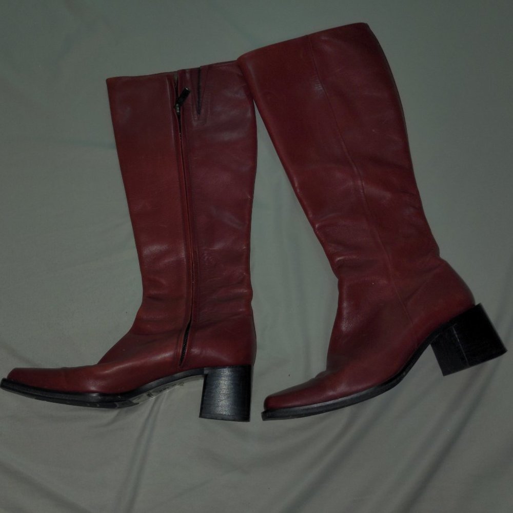 Vero cuoio RED Leather Italian Boots size 36 1/2